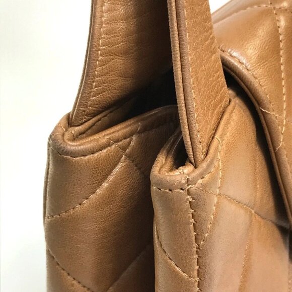 CHANEL Matelasse CC Mark Tote Bag Hand Bag Lambskin Leather Brown/SilverHardware - Picture 9 of 14
